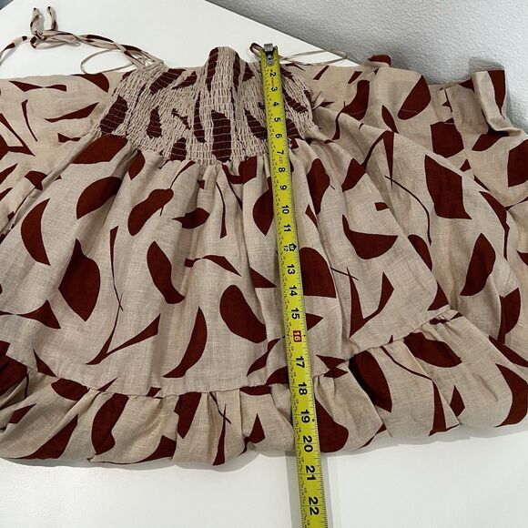 Astr The Label Marlene Printed Midi Dress Sz S Linen Blend Summer Beach Casual - Picture 10 of 10